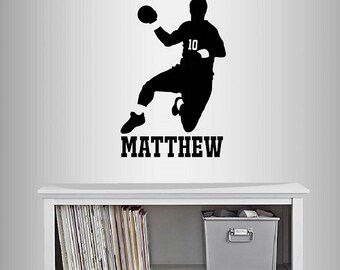 In-Style Decals Wand Vinyl Aufkleber Home Decor Art Sticker Custom Name Boy Man Handball Spieler Sport Sportler Teen Room Wandbild Design 223