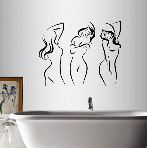 Vinyl Wall Decal Hot Sexy Girl Naked Woman Abstract Nude Stickers (1860ig)