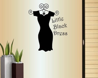 In-Style Decals Wall Vinyl Decal Home Decor Art Sticker Little Black Dress Words Lettering Shopping Boutique Girls Woman Style Design 633