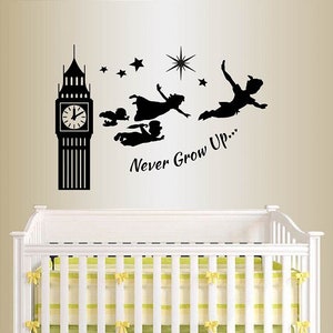 In-Style Decals Wall Vinyl Decal Decor Art Sticker Never Grow Up Quote Lettering Nursery Kids Room Bedroom Stylish Mural Design 46