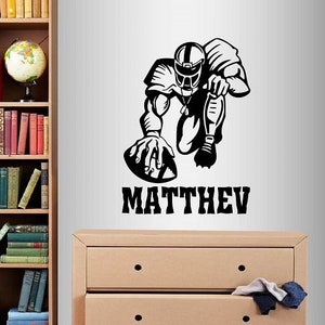 In-Style Decals Wall Vinyl Decal Home Decor Art Sticker Football Player Sports Custom Name Boy Teen Nursery Room Removable Mural Design 2324
