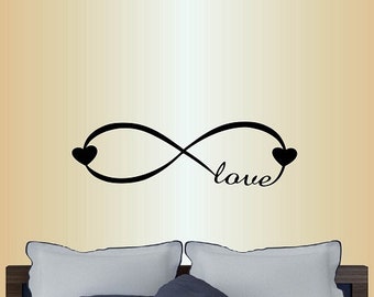 In-Style Decals Wall Vinyl Decal Home Decor Art Sticker Love Infinity Symbol Hearts Bedroom Living Room Removable Mural Unique Design 652