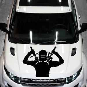 In-Style Decals Vehicle Auto Car Décor Vinyl Decal Art Sticker Anime Ninja Warrior Guy Removable Design for Hood 1095