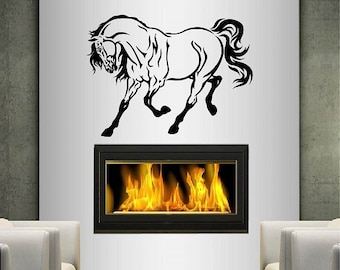 In-Style Abziehbilder Wand Vinyl Aufkleber Wohnkultur Kunst Aufkleber Schönes Pferd Hengst Mustang Tier Zimmer Abnehmbare Stilvolles Design 131