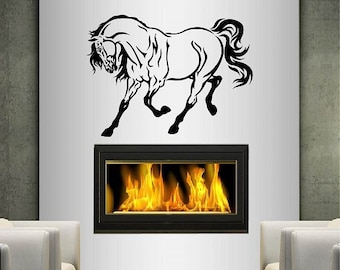 In-Style Decals Wall Vinyl Decal Home Decor Art Sticker Beautiful Horse Stallion Mustang Animal Room Removable Stylish Design 131