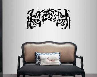 Calcomanías de estilo para pared, calcomanía de vinilo para decoración del hogar, pegatina de arte, ojos de tigre, Animal salvaje, diseño de Mural extraíble para cualquier habitación 105