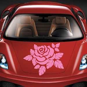 In-Style Decals Vehicle Auto Car Décor Vinyl Decal Art Sticker Cute Rose Flower Floral Pattern Removable Stylish Design for Hood 1238