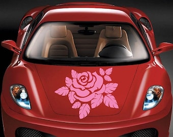 In-Style Decals Vehicle Auto Car Décor Vinyl Decal Art Sticker Cute Rose Flower Floral Pattern Removable Stylish Design for Hood 1238