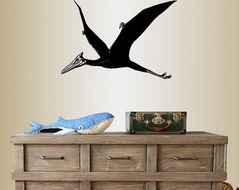 Calcomanías de vinilo para pared con estilo, decoración del hogar, arte, pterodáctilo, dinosaurio, pájaro volador, animal salvaje, habitación, extraíble, elegante diseño mural 489