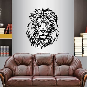 In-Style Decals Wall Vinyl Decal Home Decor Art Sticker Lion Head Wild Animal Cat Predator Kids Room Removable Mural Unique Design 896