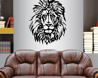 In-Style Decals Wall Vinyl Decal Home Decor Art Sticker Lion Head Wild Animal Cat Predator Kids Room Removable Mural Unique Design 896