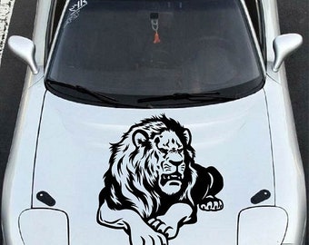 In-Style Decals Vehicle Auto Car Décor Vinyl Decal Sticker Laying Lion Wild Animal Predator Removable Design for Hood 1006