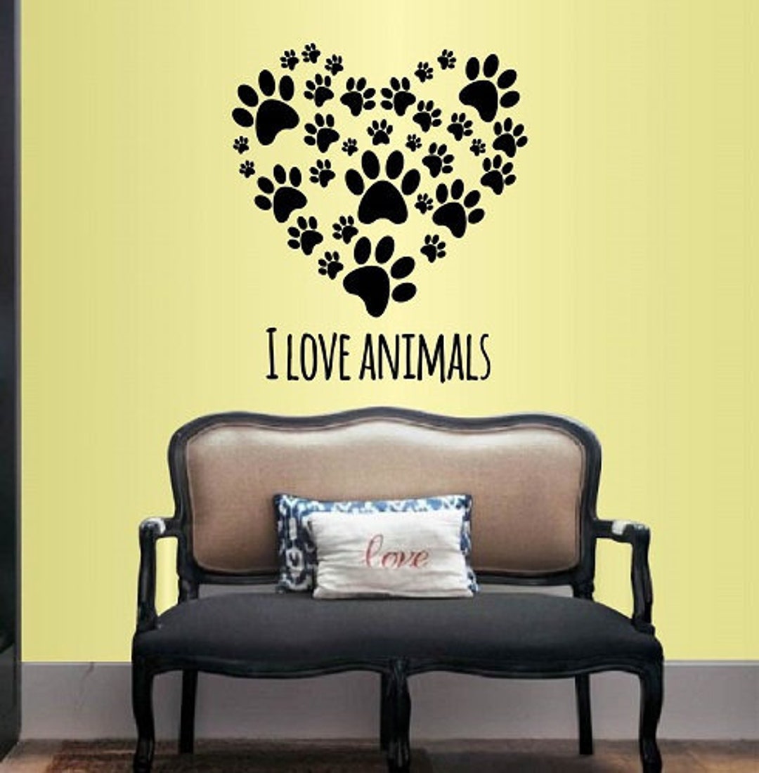 In-style Decals Wall Vinyl Decal Home Decor Art Sticker I Love Animals ...