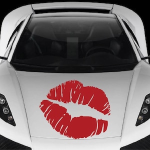In-Style Decals Vehicle Auto Car Décor Vinyl Decal Art Sticker Woman&#39;s Lips Kiss Print Removable Stylish Design for Hood 1252