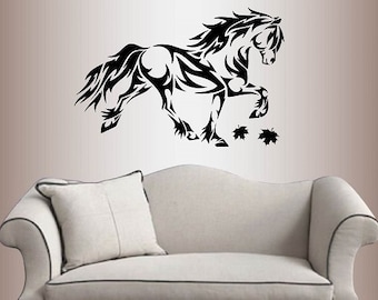 In-Style Abziehbilder Wand Vinyl Aufkleber Wohnkultur Kunst Aufkleber Schönes Pferd Hengst Mustang Tier Zimmer Abnehmbare Stilvolles Design 49