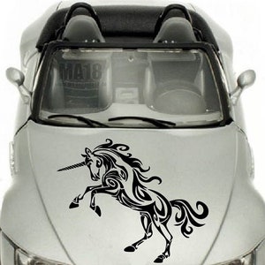 Adesivos de vinil para decoração de veículos, carros e veículos, unicórnio, cavalo, tribal, removível, para capô 1039