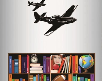 In-Style Decals Wall Vinyl Decal Home Decor Art Sticker Airplane Plane Military Jet Fighter Boys Kids Room Removable Mural Design 153