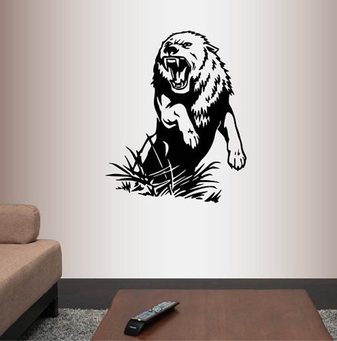 In-style Decals Wall Vinyl Decal Home Decor Art Sticker Angry Wolf Wild ...