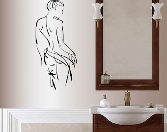 In-Style Decals Wall Vinyl Decal Home Decor Art Sticker Silhouette Sexy Girl Woman Bathroom Spa Beauty Salon Mural Design 216