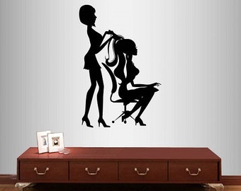 In-Style Decals Wall Vinyl Decal Home Decor Art Sticker Girl Getting Haircut Hair Style Stylist Hair Salon Beauty Salon Mural Design 651