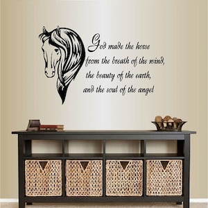 In-Style Decals Wall Vinyl Decal Home Decor Art Sticker God Made the Horse From the Breath… Quote Horse Animal Room Removable Design 128