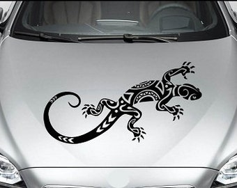 In-Style Decals Vehicle Auto Car Décor Vinyl Decal Art Sticker Lizard Iguana Tribal Removable Design for Hood 1142