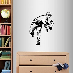 In-Style Decals Wall Vinyl Decal Home Decor Art Sticker Baseball Pitcher Player Sports Sportsman Boy Teen Bedroom Removable Mural Design 345