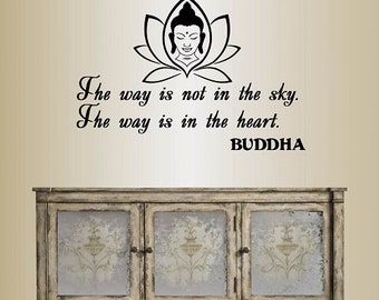 In-Style Decals Wand Vinyl Decal Home Decor Art Sticker The Way Is Not In The Sky. The Way Is In The Heart Buddha Zitat Yoga Room Design 410