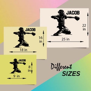 In-Style Decals Wall Vinyl Decal Home Decor Art Sticker Custom Name Boy Man Baseball Catcher Player Sports Teen Removable Mural Design 2432 image 2