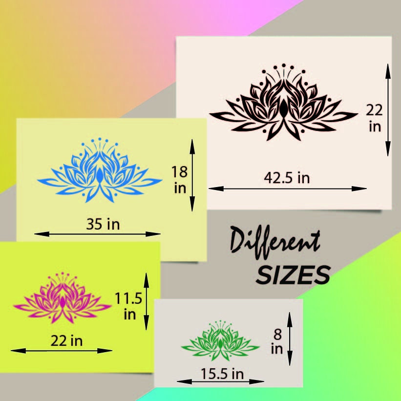 In-Style Decals Vehicle Auto Car Décor Vinyl Decal Art Sticker Beautiful  Lotus Flower Removable Design for Hood 1028