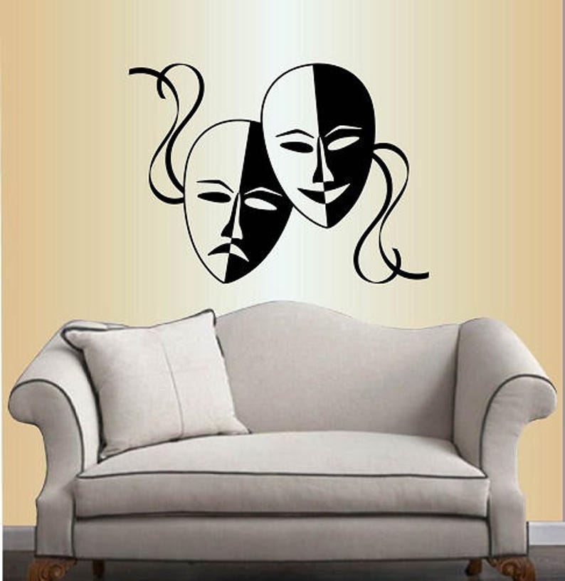 Wall Vinyl Decal Home Decor Art Sticker Masks Theater Drama Etsy