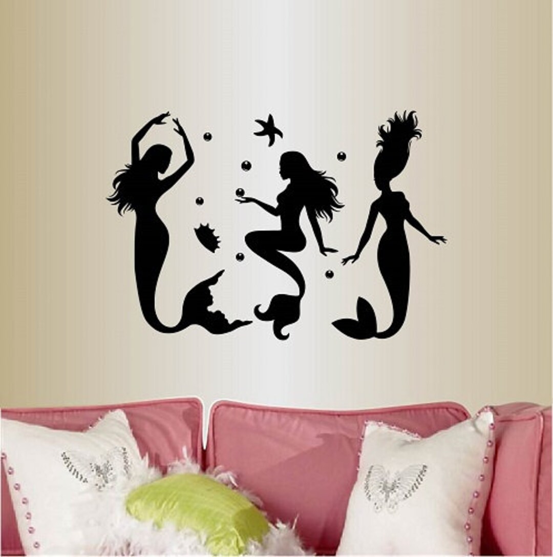 In-style Decals Wall Vinyl Decal Home Decor Art Sticker Three Mermaids ...