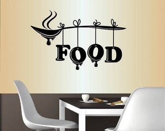 In-Style Decals Wall Vinyl Decal Home Decor Art Sticker Food Word Lettering Sign Spoon Kitchen Restaurant Café Mural Removable Design 1499