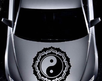 In-Style Decals Vehicle Auto Car Décor Vinyl Decal Art Sticker Yin Yang Symbol Yoga Removable Design for Hood 1040