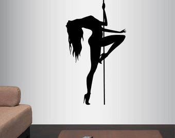 In-Style Decals Wall Vinyl Decal Home Decor Art Sticker Sexy Pole Dancer Striptease Dance Stripper Girl Woman Mural Design 1891