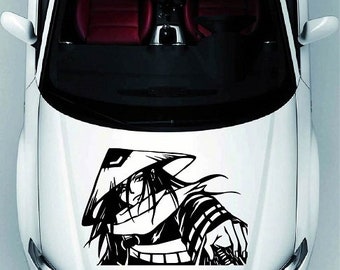 In-Style Decals Vehicle Auto Car Décor Vinyl Decal Art Sticker Anime Manga Girl in a Hat Removable Design for Hood 1162