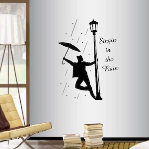 In-Style Decals Wall Vinyl Decal Art Sticker Singing in The Rain Quote Classic Movie Music Bedroom Living Room Removable Mural Design 782