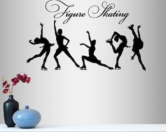 In-Style Decals Wall Vinyl Decal Home Decor Art Sticker Figure Skating Ice Skating Girls Woman Sports Kids Room Removable Mural Design 89