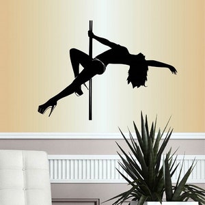 In-Style Decals Wall Vinyl Decal Home Decor Art Sticker Sexy Pole Dancer Striptease Dance Stripper Girl Woman Mural Design 1444