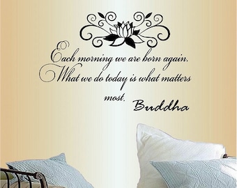 In-Style Decals Wall Vinyl Decal Home Decor Art Sticker Each Morning We Are Born Again Buddha Quote Lotus Yoga Removable Mural Design 285