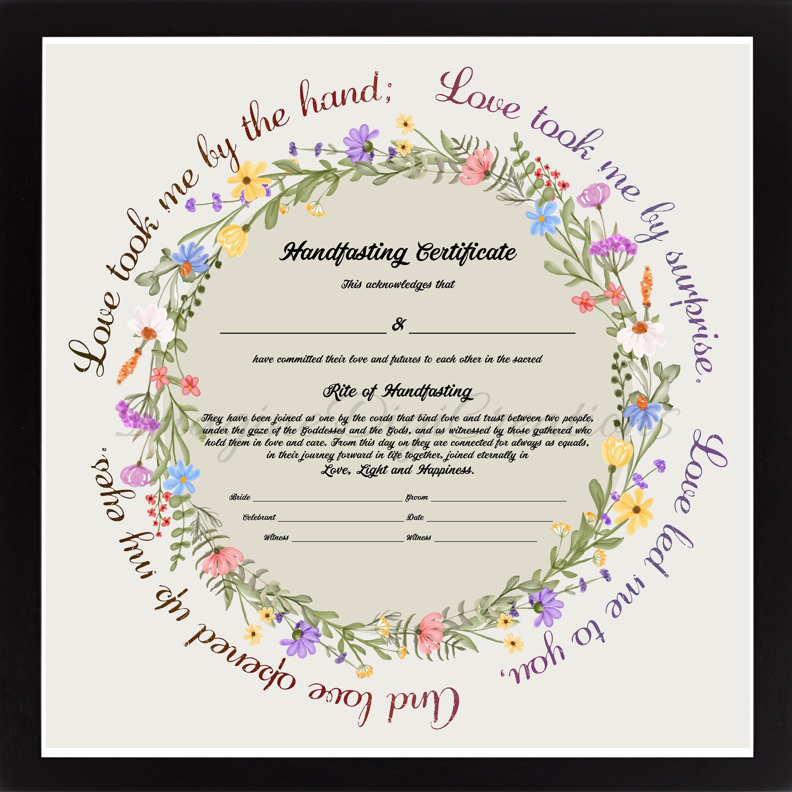 Handfasting Certificate, Handfasting, Old Norse, Wedding Gift ...