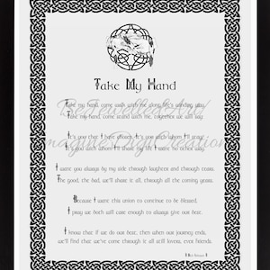 Handfasting Certificate, Norse, Wedding Certificate, Engagement, Pagan,Viking, Celtic, Druid, Blessing, Love, Instant Download, Printable