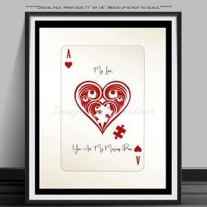 Eres mi pieza faltante, Eres mi carta faltante, Naipes personalizados, Regalo personalizado, Regalo romántico, Regalo de San Valentín, Descarga digital, 14" por 11"