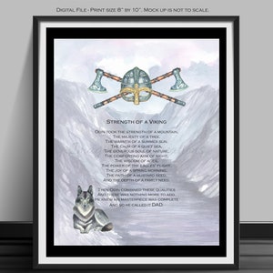 Father&#39;s Day, Viking Dad, Husband, Anniversary, Birthday, Printable Cards, Instant Download, Son to Dad, Daughter to Dad, Lasting Memory
