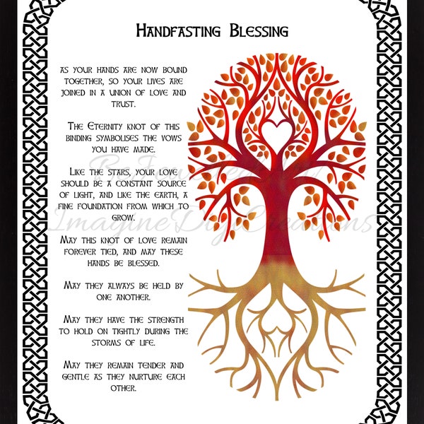 Tree of Life, Handfasting Blessing,Handfasting,Wedding Gift,Engagement,Blessing, LovePoems,Certificate,Instant Download, Printable, Digital