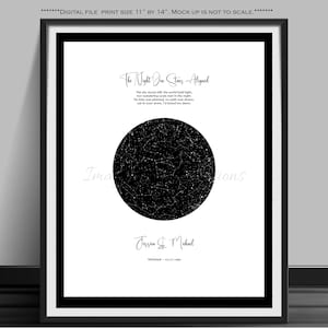 The Night Our Stars Aligned,Benutzerdefinierte Karte Geschenk,Ihre Sternenkarte,Benutzerdefinierte Sternenkarte,Liebesgedicht,Romantisches Geschenk,Valentinstag Geschenk,Digitale Datei,14"x 11"