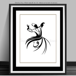 Rumi Quote Art, Sufi Home Decor, Islamic Calligraphy Wall Art, Whirling Dervish, Mevlana Print, Semazen, Rumi Home Decor, Digital Download