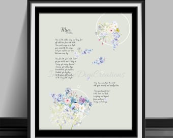 Muttertagsgedicht: Blumenmama-Andenken (Digitaler Download)
