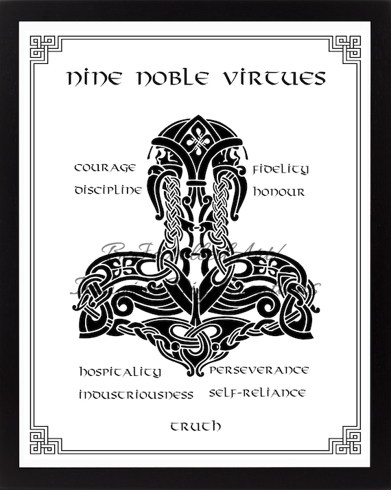 Viking Odin Nine Noble Virtues Print: Celtic Art (digital Download