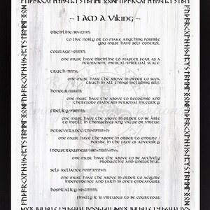 Viking Style Digital Prints,Viking Prayer, Noble Virtues, Odin, Vikings, Valhalla, Viking, Norse, Digital File, Printable, Instant Download